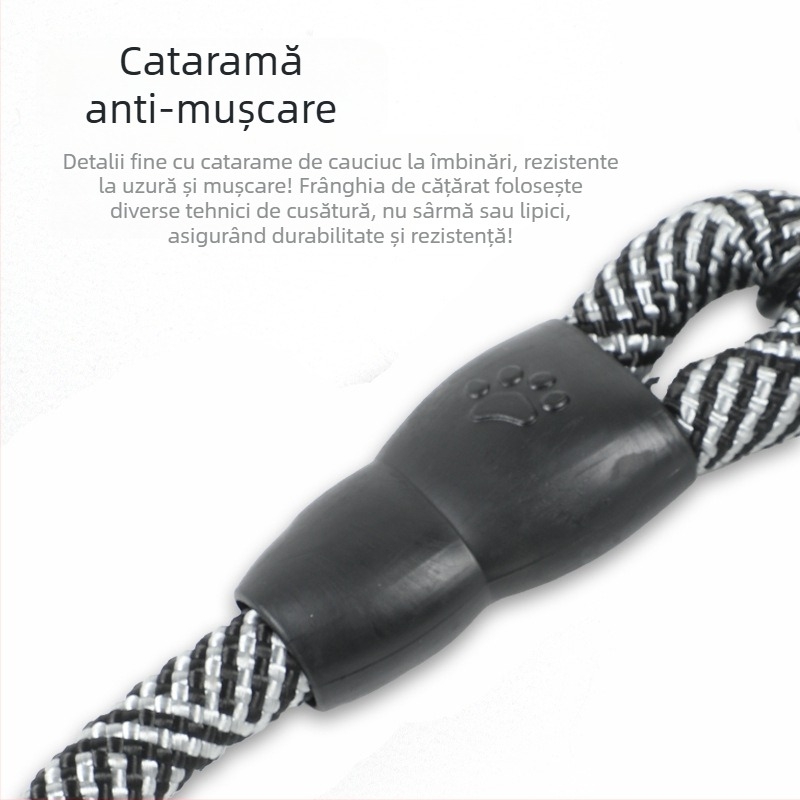 Lanț transfrontalier pentru câini, lesă pentru animale de companie, rezistentă la explozie, coardă integrată P, lanț P, lesă pentru exterior, coardă de mers pe jos pentru câini de talie medie și mare