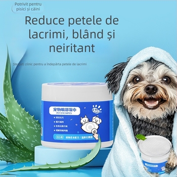 Șervețele umede pentru ochi de la Pet President, îndepărtează lacrimile, curăță Șervețele umede pentru ochi de pisică, îndepărtează lacrimile, îndepărtează murdăria din ochi