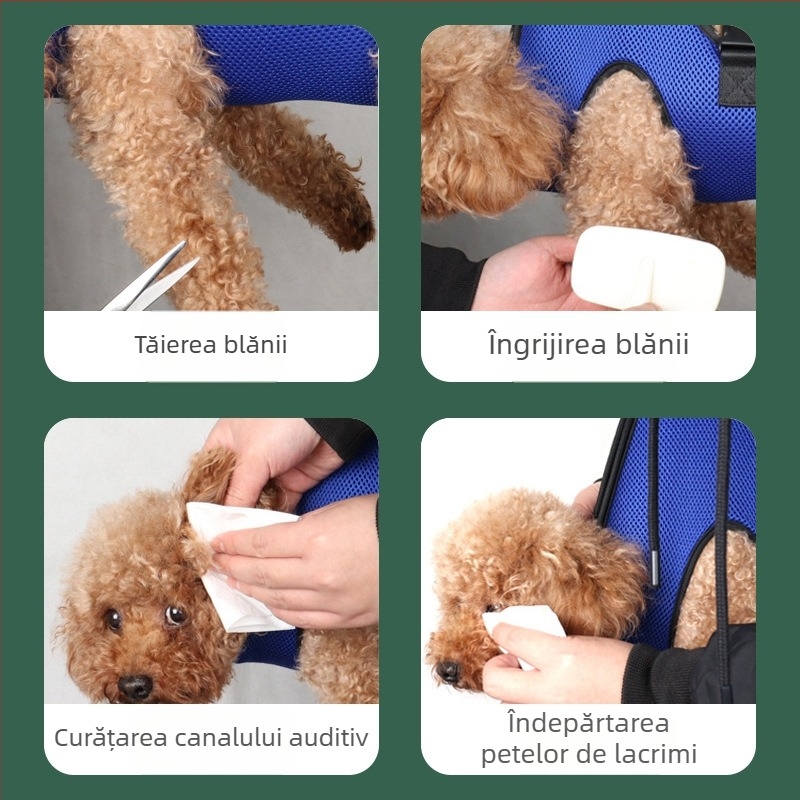 Hamac pentru tunderea unghiilor pentru pisici și câini, pentru frumusețea animalelor de companie, pentru pisici și câini de dimensiuni mici și mijlocii, fix, agățat, geantă auxiliară de spălat pisici