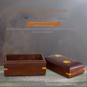 Urnă din lemn pentru animale de companie Spot, cutie de sicriu din lemn masiv pentru căței, articole funerare, cutie de sacrificiu din lemn