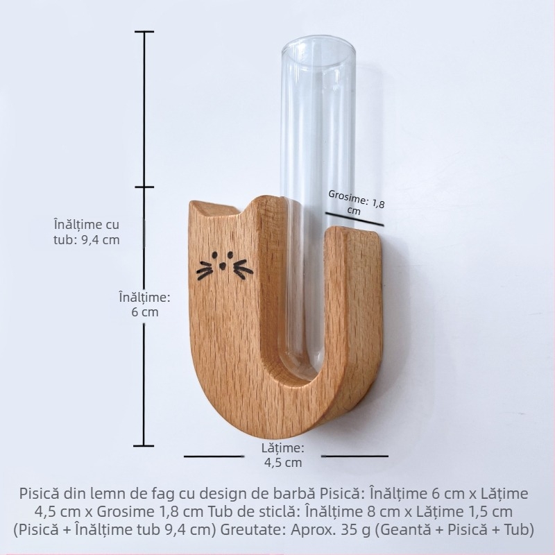 Cutie comemorativă din lemn masiv pentru păr de animale de companie, cu barbă de pisică, colecție de autocolante pentru frigider, suvenir, colector de barbă de câine și pisică