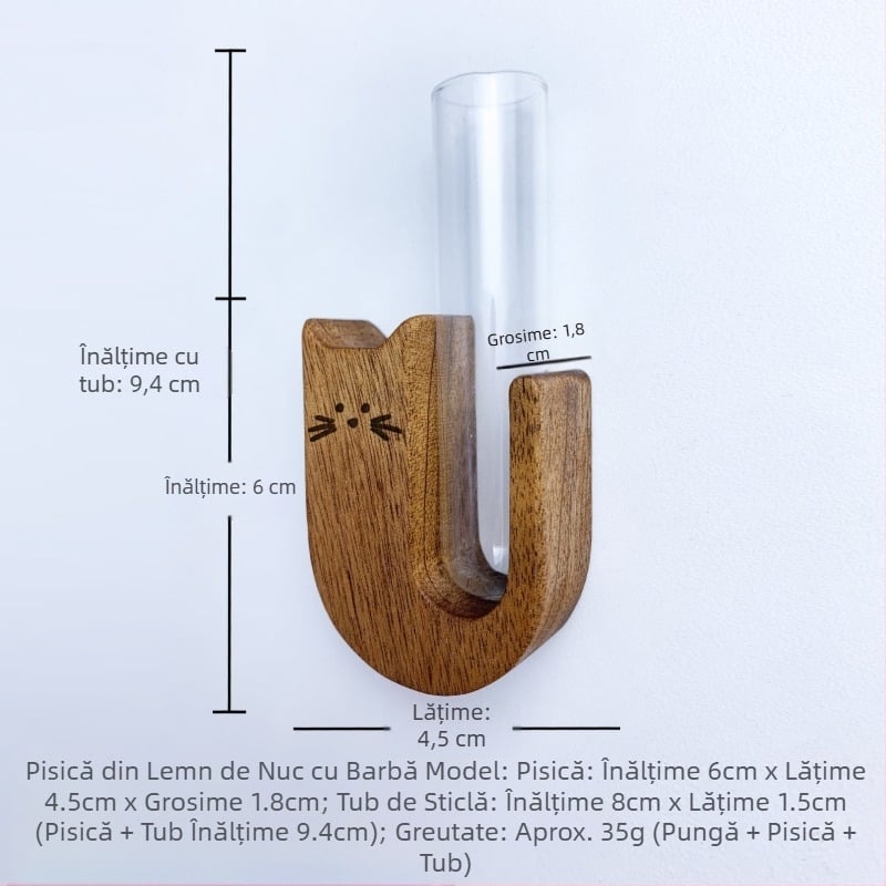 Cutie comemorativă din lemn masiv pentru păr de animale de companie, cu barbă de pisică, colecție de autocolante pentru frigider, suvenir, colector de barbă de câine și pisică