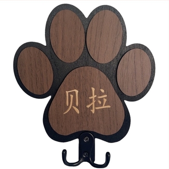 Câine din lemn lesă os depozitare rack garderobă guler jachetă cârlig lemn masiv laba imprimeu perete cârlig desene animate câine frânghie rack