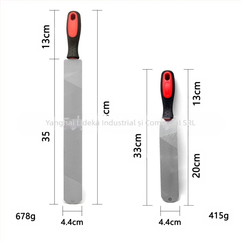 În stoc, pilă pentru potcoavă de 8 inch, 14 inch, instrument de reparare a copitei cu două fețe, pilă pentru potcoavă în camera cailor, cu mâner, instrument de îngrijire a potcoavelor