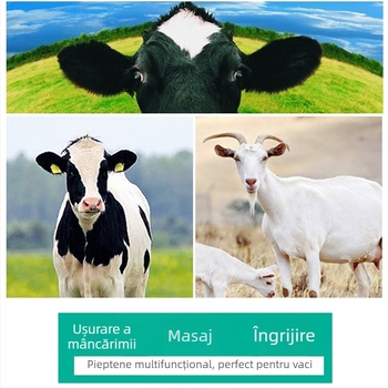 Greblă pentru pieptene de vite și oi, greblă anti-mâncărime, perie de păr pentru vite, perie de curățare veterinară, pieptene pentru păr de vite, vite și oi, consumabile pentru creșterea cailor