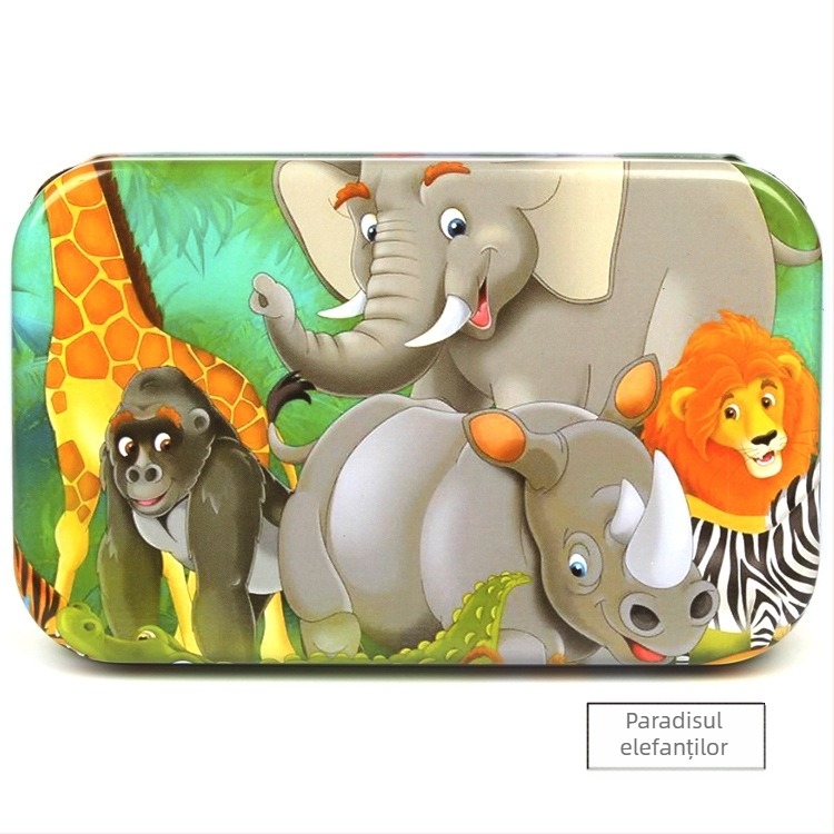 Producătorii furnizează puzzle-uri din lemn cu 60 de desene animate, cutii plate din fier, pentru copii și adulți, distractiv, pentru educație timpurie, jucării puzzle din lemn