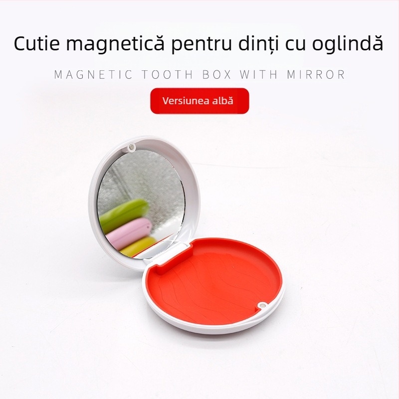Cutie de depozitare portabilă magnetică absorbantă pentru dinți, cutie de depozitare invizibilă pentru aparate dentare, cutie de depozitare pentru aparate ortodontice, cutie de suport ortodontic