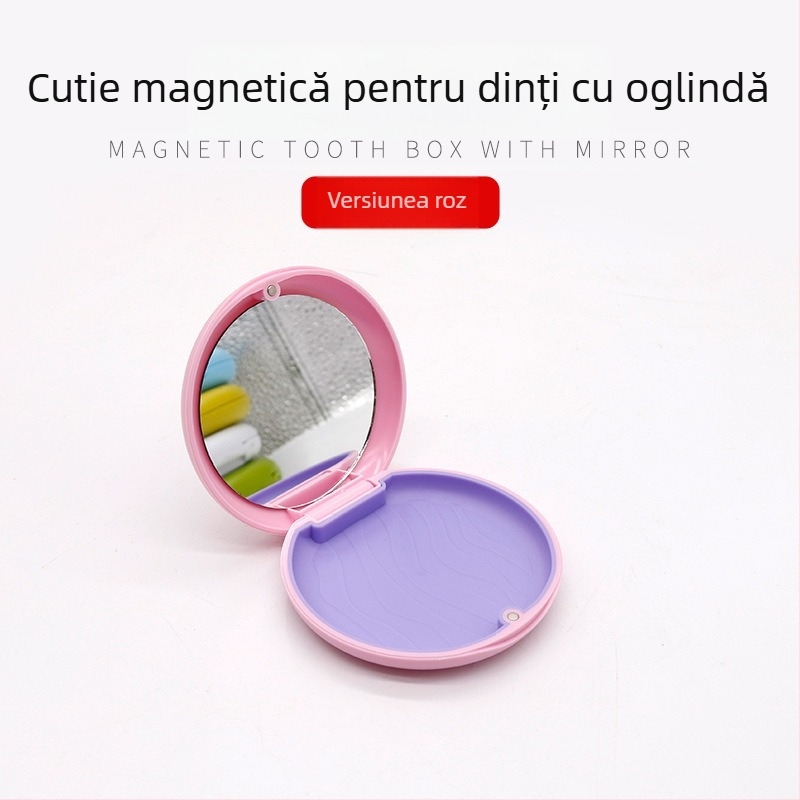 Cutie de depozitare portabilă magnetică absorbantă pentru dinți, cutie de depozitare invizibilă pentru aparate dentare, cutie de depozitare pentru aparate ortodontice, cutie de suport ortodontic