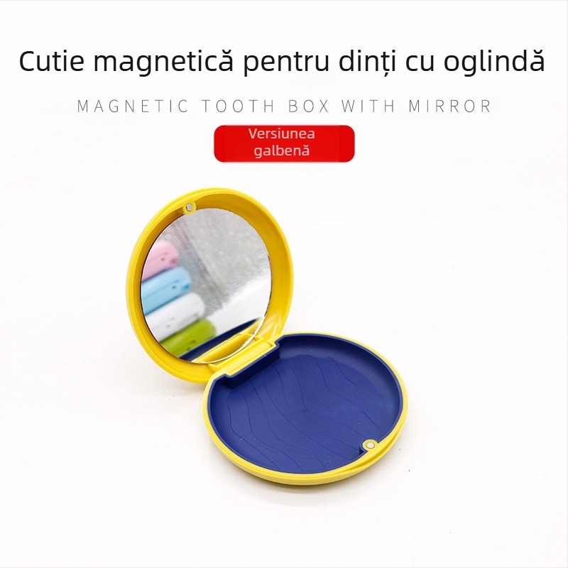 Cutie de depozitare portabilă magnetică absorbantă pentru dinți, cutie de depozitare invizibilă pentru aparate dentare, cutie de depozitare pentru aparate ortodontice, cutie de suport ortodontic
