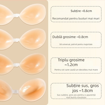 Sutien invizibil din silicon pentru sâni, plasture push-up îngroșat, lenjerie intimă fără bretele, sutien din silicon în stoc