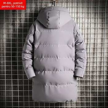 Palton de iarnă la modă pentru bărbați, de lungime medie, cu glugă, căptușit cu bumbac, pentru tineri grași, mărime plus, mărime, îngroșat, cald, rezistent la frig, cu bumbac, pentru bărbați