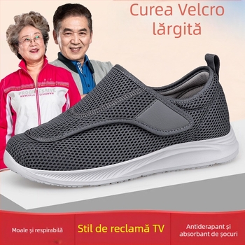 Pantofi respirabili lărgiți pentru vârstnici, pantofi pentru femei de vârstă mijlocie și vârstnici pentru picioare umflate, degetul mare valgus, picioare umflate și grase, pantofi pentru mamă, pantofi prietenoși cu zahărul