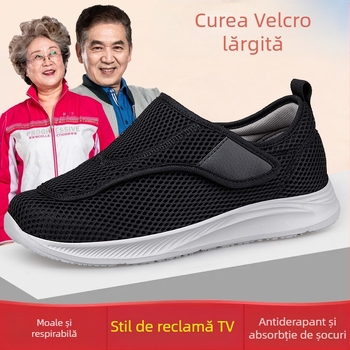 Pantofi respirabili lărgiți pentru vârstnici, pantofi pentru femei de vârstă mijlocie și vârstnici pentru picioare umflate, degetul mare valgus, picioare umflate și grase, pantofi pentru mamă, pantofi prietenoși cu zahărul