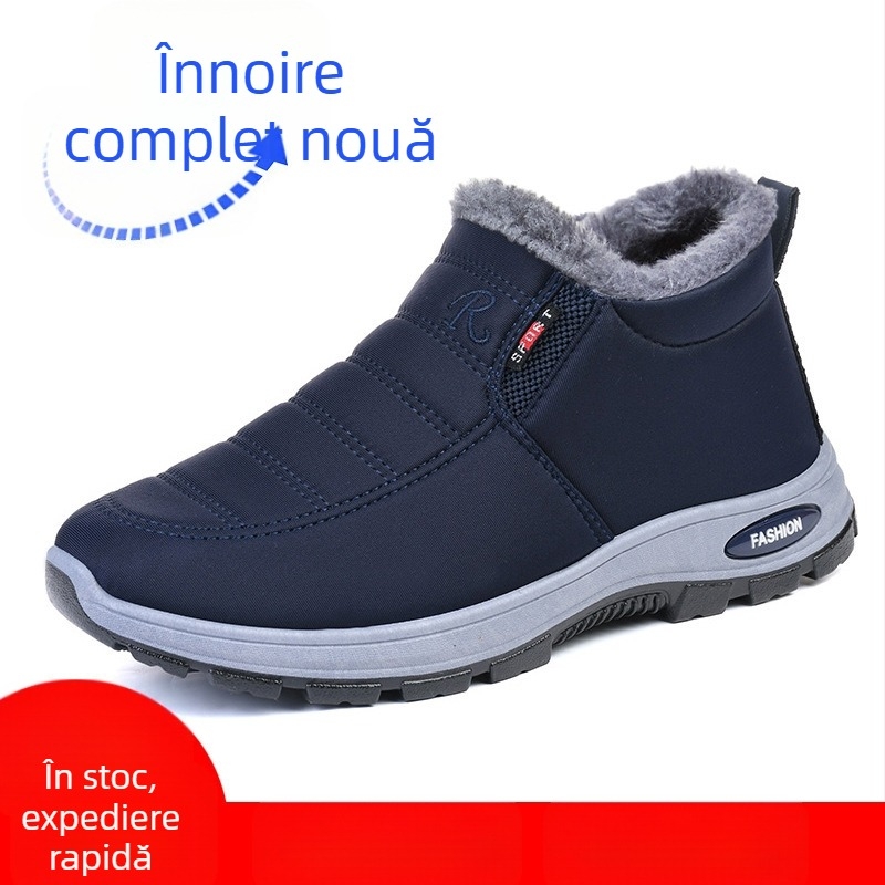 Pantofi de bumbac în stil nou pentru cupluri bărbați și femei vechi Beijing cu căptușeală din fleece cizme calde casual din bumbac cizme de zăpadă transfrontaliere femei