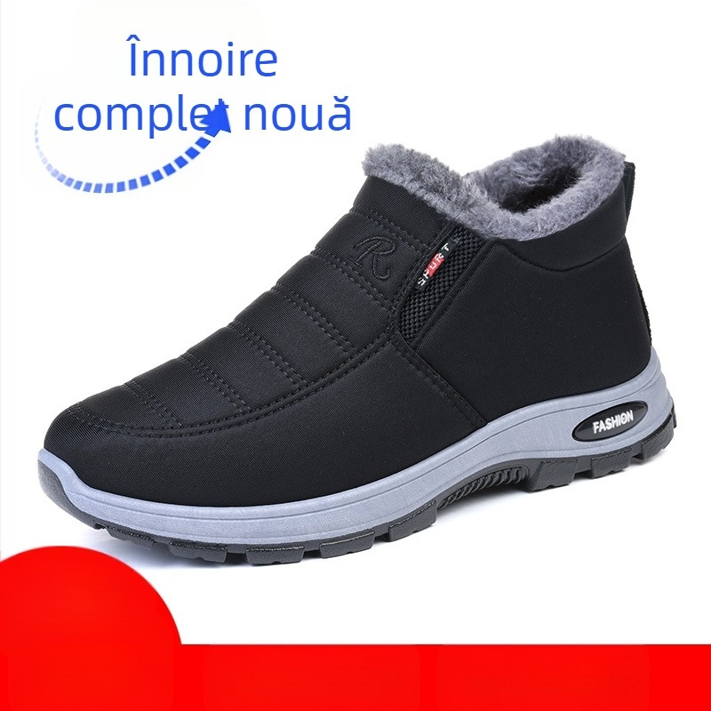 Pantofi de bumbac în stil nou pentru cupluri bărbați și femei vechi Beijing cu căptușeală din fleece cizme calde casual din bumbac cizme de zăpadă transfrontaliere femei