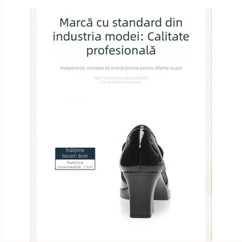 Pantofi cu toc înalt pentru femei, stil vară 2024, cu toc mediu, din piele moale, talpă moale, mocasini cu toc gros