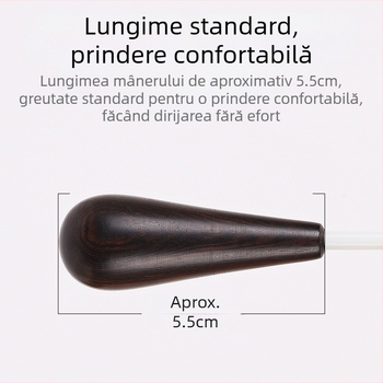 Mâner de abanos baghetă de concert, comandă, comandă muzicală, baghetă de performanță scenică, baghetă profesională