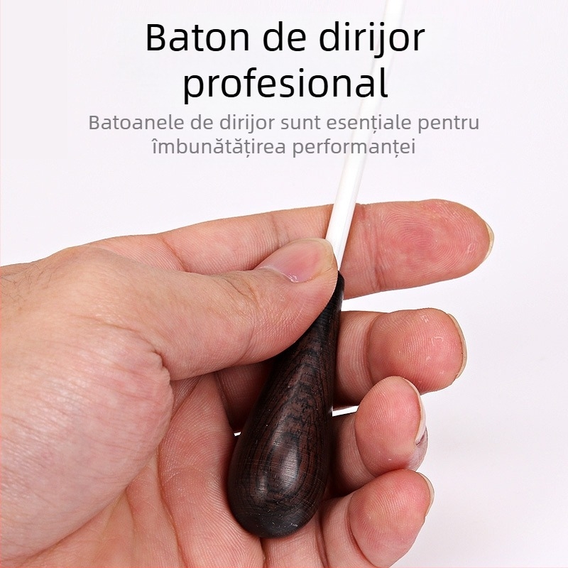 Mâner de abanos baghetă de concert, comandă, comandă muzicală, baghetă de performanță scenică, baghetă profesională