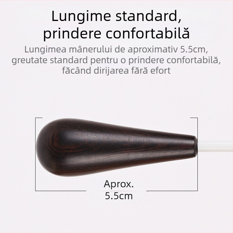 Mâner de abanos baghetă de concert, comandă, comandă muzicală, baghetă de performanță scenică, baghetă profesională