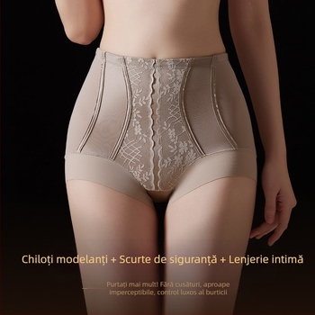 Pantaloni de slăbire cu talie înaltă, presiune ușoară, vopsire a burții și ridicare a șoldurilor, lenjerie intimă pentru femei, modelare a corpului, 10A, antibacterian, din mătase de dud, talie mică, modelare a corpului