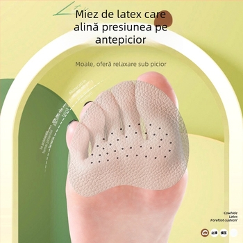 Sandale antiderapante pentru femei, sandale cu toc înalt, pernă pentru partea din față, anti-durere, transpirație, antiderapante, dimensiune redusă, autoadezive, din piele de vacă, jumătate de mărime, pernă de vară