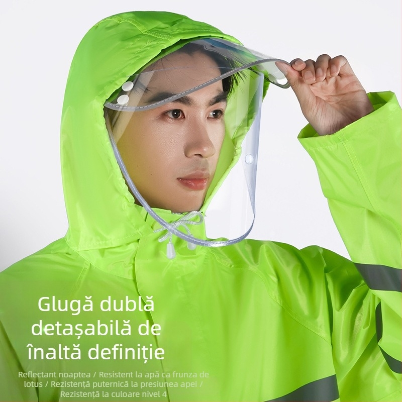 Pelerină de ploaie integrată pentru ciclism, poncho de ploaie pentru biciclete electrice, pânză Oxford pentru drumeții, îngroșată, specială pentru ciclism