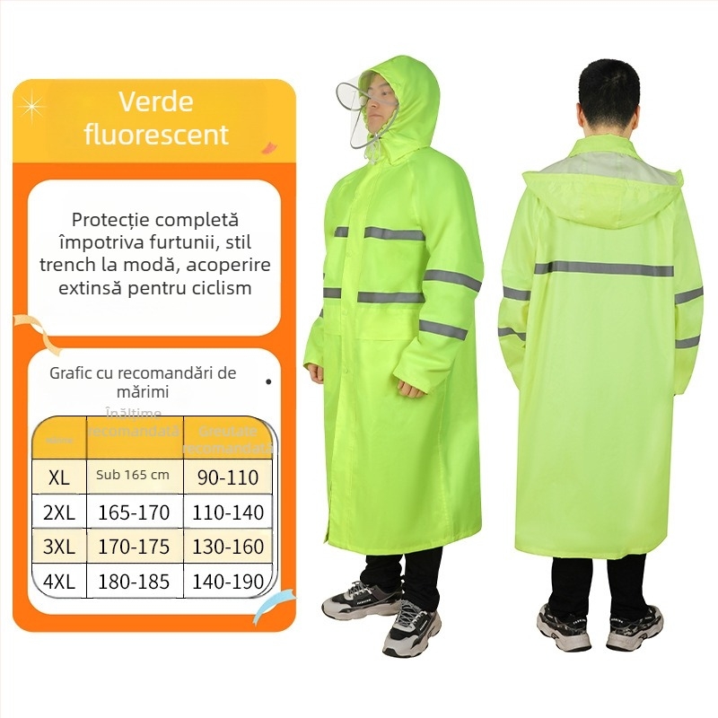Pelerină de ploaie integrată pentru ciclism, poncho de ploaie pentru biciclete electrice, pânză Oxford pentru drumeții, îngroșată, specială pentru ciclism