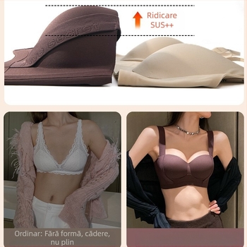 Lenjerie intimă pentru femei, sutien push-up pentru piept mic, pull-up mare, anti-lăsare, sâni prăbușiți, reglabil, inel non-oțel, non-marking