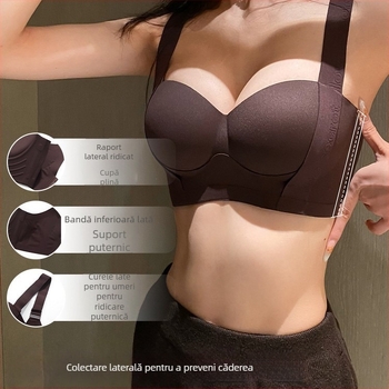 Lenjerie intimă pentru femei, sutien push-up pentru piept mic, pull-up mare, anti-lăsare, sâni prăbușiți, reglabil, inel non-oțel, non-marking
