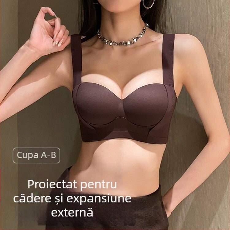 Lenjerie intimă pentru femei, sutien push-up pentru piept mic, pull-up mare, anti-lăsare, sâni prăbușiți, reglabil, inel non-oțel, non-marking