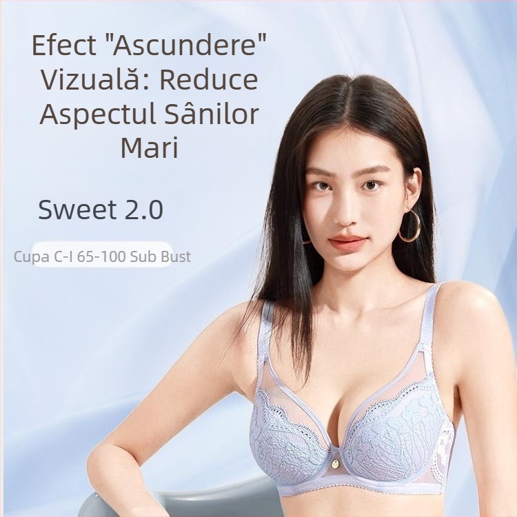 TikTok Explosions [Slight Sweet Ultra Thin 2.0] Lenjerie intimă cu cupe întregi, piept mare, sutien mic, sexy, din dantelă, dulce