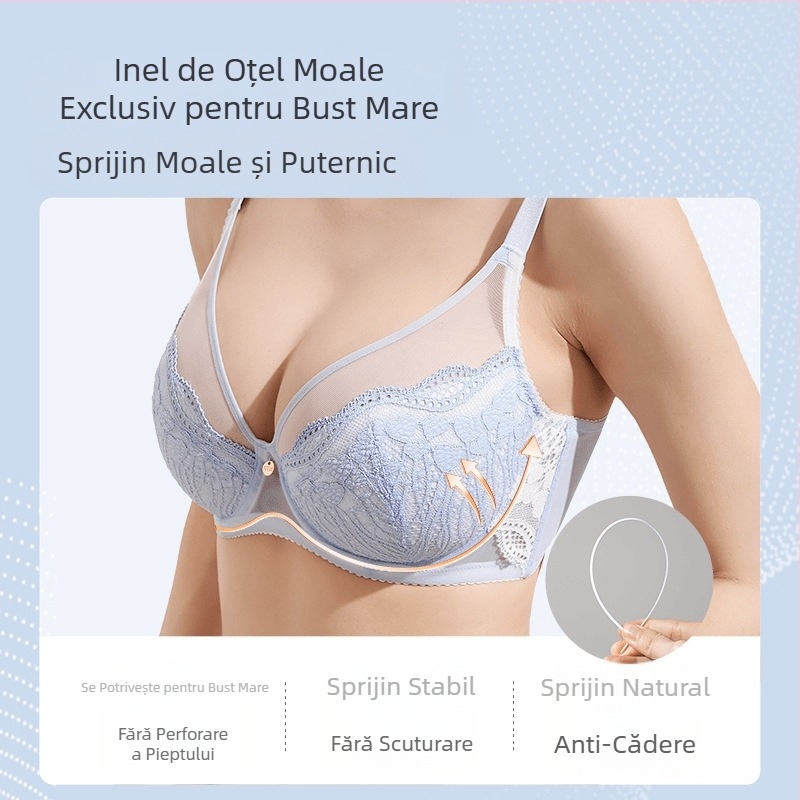 TikTok Explosions [Slight Sweet Ultra Thin 2.0] Lenjerie intimă cu cupe întregi, piept mare, sutien mic, sexy, din dantelă, dulce