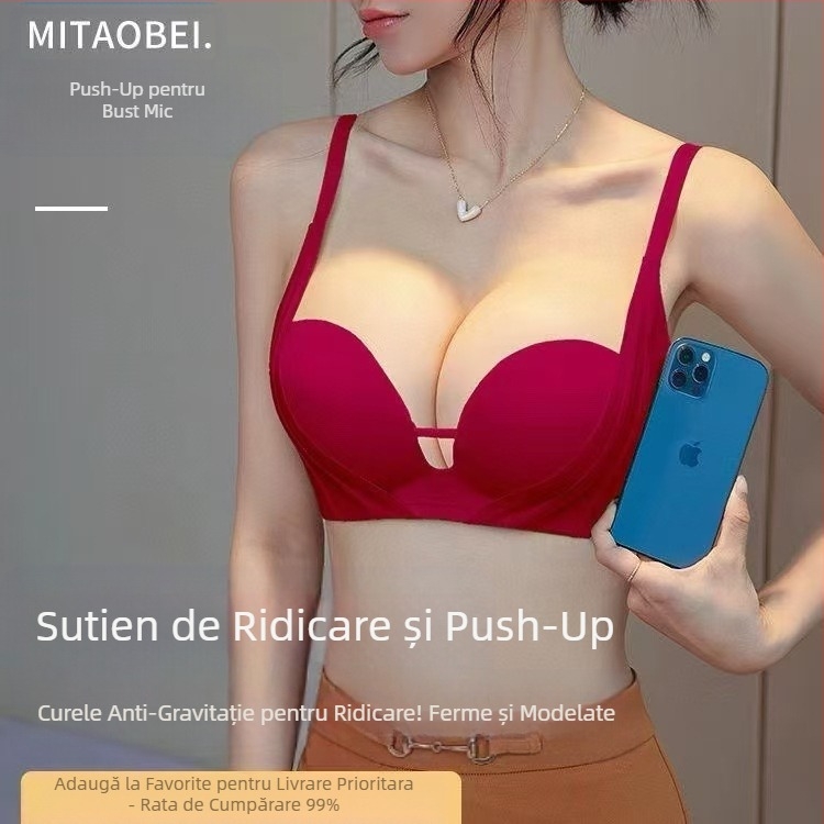Lenjerie intimă nouă Litching pentru femei, sutien push-up cu piept mic, anti-lăscere, suport moale, suport superior, respirabil, fără sudură