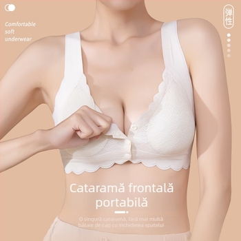Lenjerie intimă pentru femei, fără urme, cu cataramă frontală deschisă, cu piept mare, mici, adunate, confortabil, cu închidere la sân, anti-lăscere, din dantelă, sutien de dormit, care alăptează