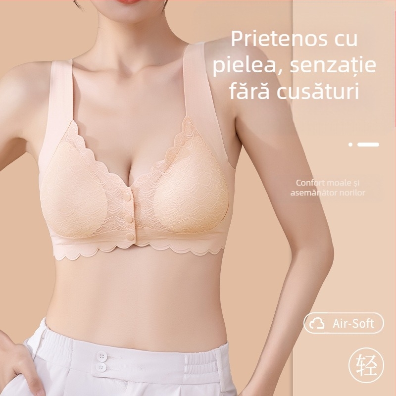 Lenjerie intimă pentru femei, fără urme, cu cataramă frontală deschisă, cu piept mare, mici, adunate, confortabil, cu închidere la sân, anti-lăscere, din dantelă, sutien de dormit, care alăptează