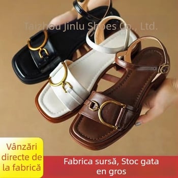 Sandale cu platformă transfrontalieră pentru comerț exterior, sandale și papuci pentru femei, vară și chic, Cyber Celebrity, 2025, sosire nouă, la modă, all-match, îmbrăcăminte exterioară, curea cu un singur cuvânt