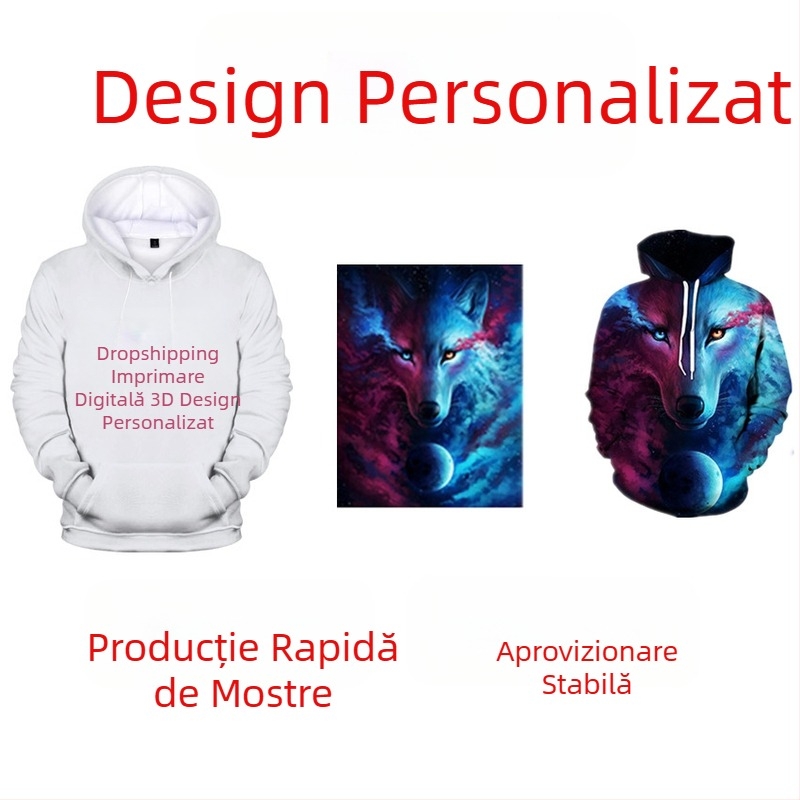 Vânzări directe din fabrică, imprimare digitală 3D, hanorac cu glugă și fermoar, tricou cu mânecă scurtă, cardigan din jerseu, kimono, îmbrăcăminte pentru copii, personalizare