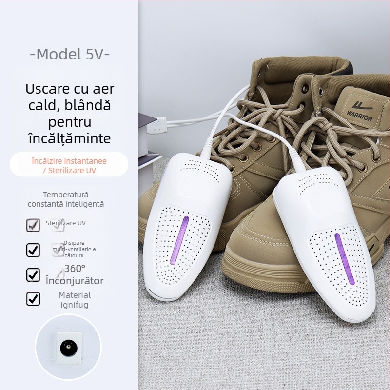 Uscător de încălțăminte, uscător de încălțăminte, încălzitor de încălțăminte, coacere a pantofilor, dezodorizare, sterilizare, material anti-scurgere ignifug, încălzire la temperatură constantă