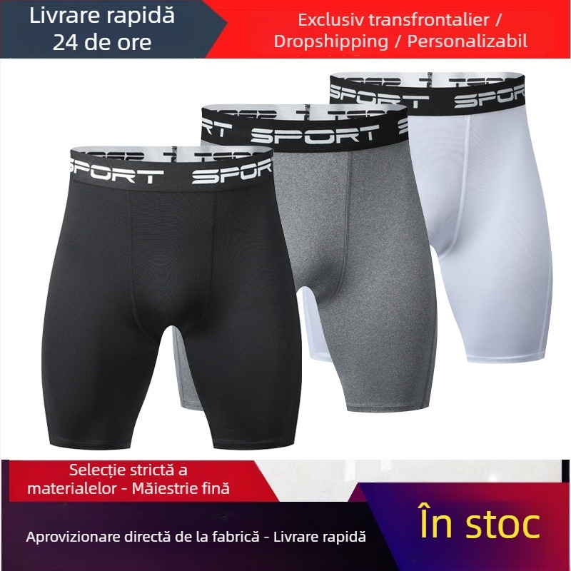 Colanți sport pentru bărbați, pantaloni de fitness, cu uscare rapidă, respirabili, cu cinci puncte, colanți de înot, pantaloni scurți de yoga, sport