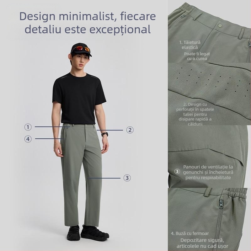 Pantaloni sport respirabili cu uscare rapidă pentru bărbați, de primăvară și vară 2025, noi, pentru exterior, stretch