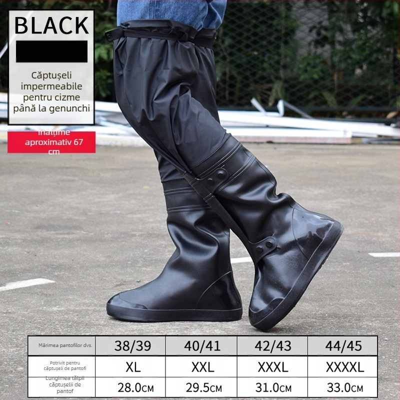 Husă antiderapantă pentru încălțăminte de ploaie peste genunchi, îngroșată, rezistentă la uzură, impermeabilă, pentru bărbați și femei, pantaloni de apă pentru călărie, pantaloni de ploaie dintr-o singură piesă, livrare transfrontalieră