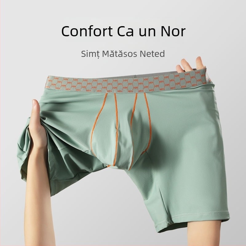 Pantaloni cu cinci puncte pentru bărbați Amazon, culoare contrastantă, chiloți din mătase de gheață, talie medie, respirabil, anti-uzură, boxeri pentru bărbați, mărime plus