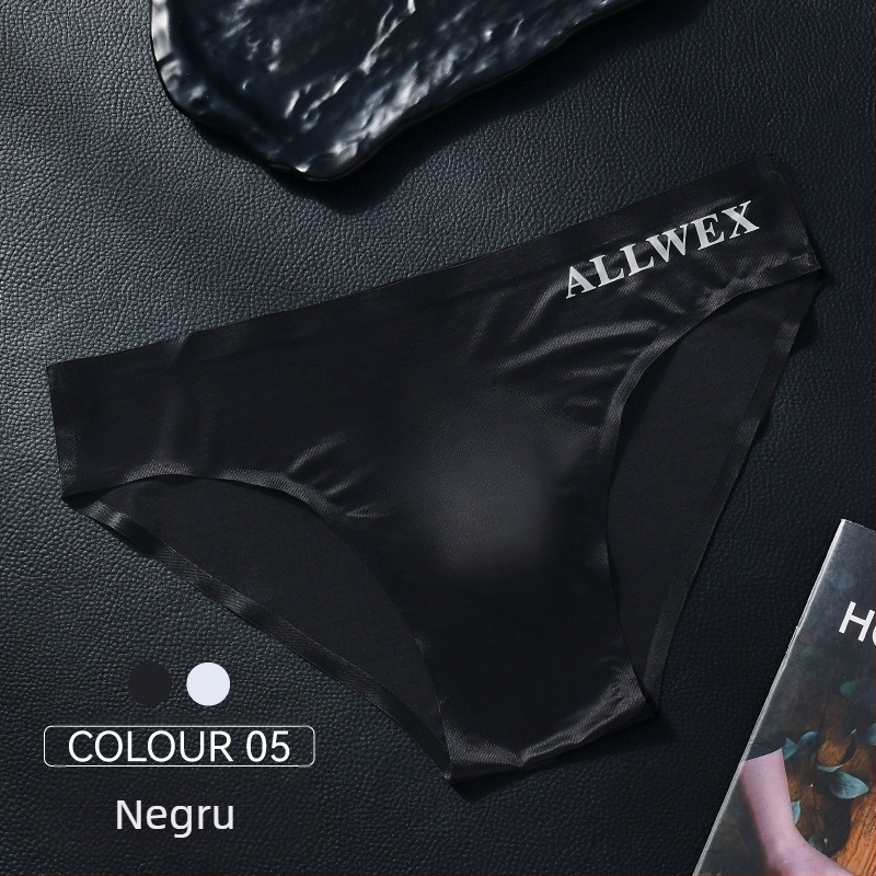 Men's Men's Underwear Lenjerie intimă cu talie joasă, transparent, acoperit cu scrisori, sexy, acoperit cu ou, respirabil, cu gheață, mătase, comerț exterior