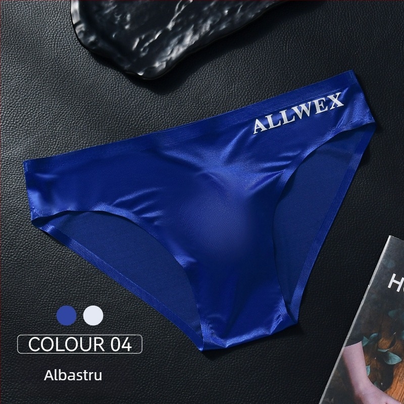 Men's Men's Underwear Lenjerie intimă cu talie joasă, transparent, acoperit cu scrisori, sexy, acoperit cu ou, respirabil, cu gheață, mătase, comerț exterior