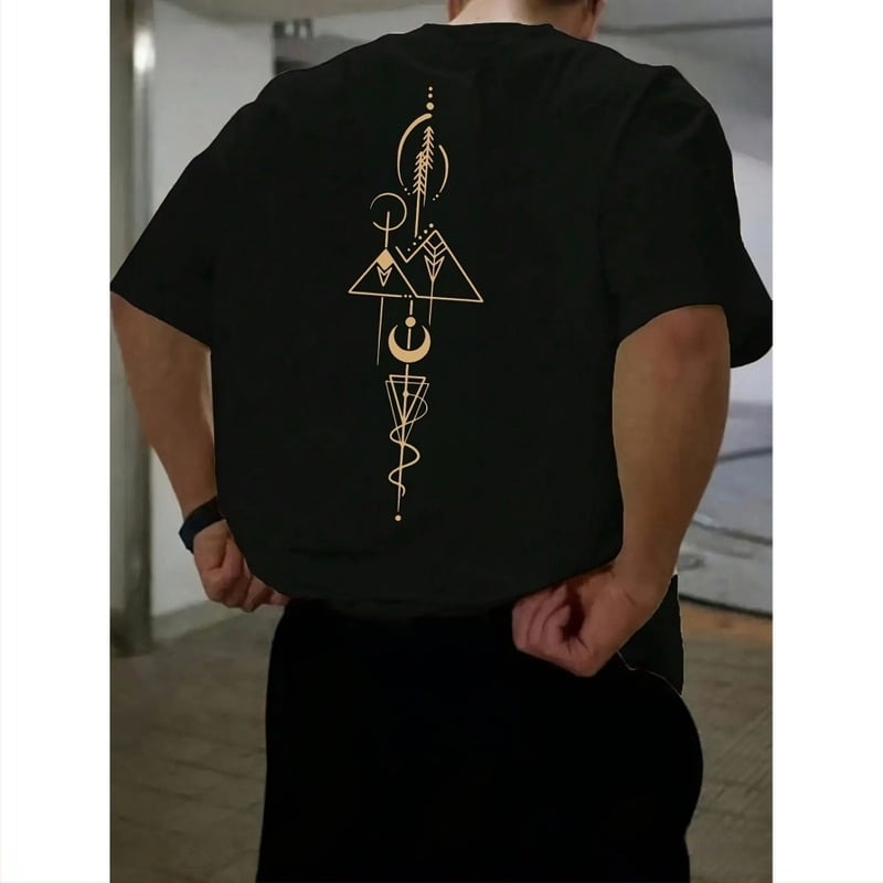 [Cod European Transfrontalier] Tricou bărbătesc bleumarin cu imprimeu - 100% poliester