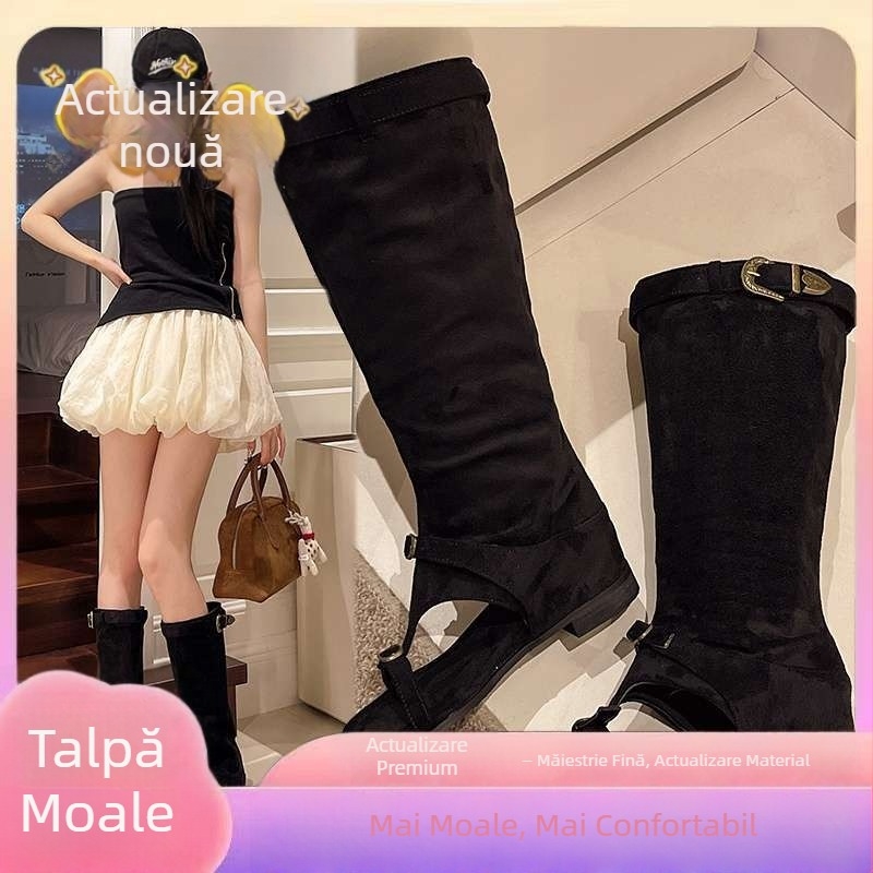 Sandale de vară pentru femei de nișă, cu talpă goală, 2025, cu creștere internă a înălțimii, cizme înalte și subțiri, sandale respirabile la modă