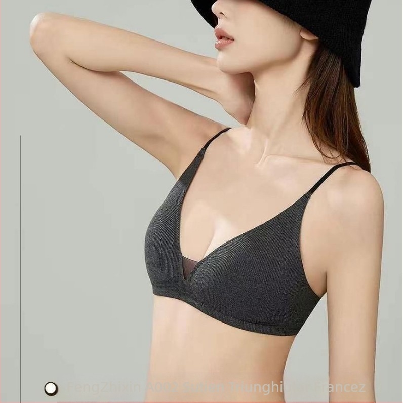 Fengzhixin Original French Deep V Triangle Cup Intimates Fără Margini Frumos Back Fără Cusături Push-Up Sutien de vară subțire