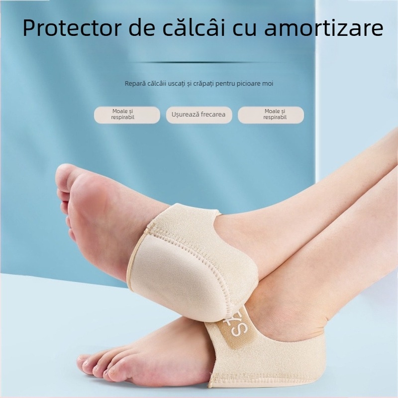 Protecție pentru călcâi transfrontalieră, silicon, pentru călcâi, absorbție de șocuri, anti-stres, durere de călcâi, Velcro, husă anti-protecție pentru călcâi