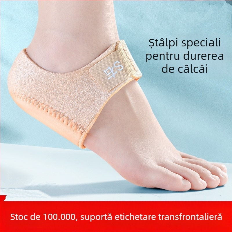 Protecție pentru călcâi transfrontalieră, silicon, pentru călcâi, absorbție de șocuri, anti-stres, durere de călcâi, Velcro, husă anti-protecție pentru călcâi