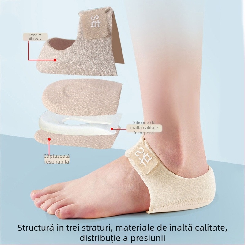 Protecție pentru călcâi transfrontalieră, silicon, pentru călcâi, absorbție de șocuri, anti-stres, durere de călcâi, Velcro, husă anti-protecție pentru călcâi